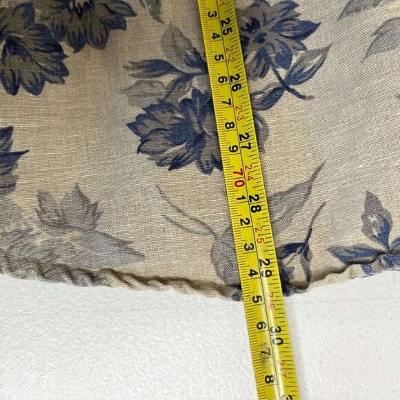 Vintage Capacity Linen Floral Denim Tan Long Sleeve Button Front Shirt Women XL - Picture 10 of 11